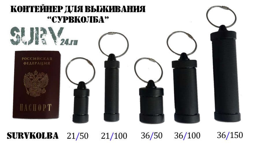 Контейнер колба SurvKolba 36х150 капсула выживальщика